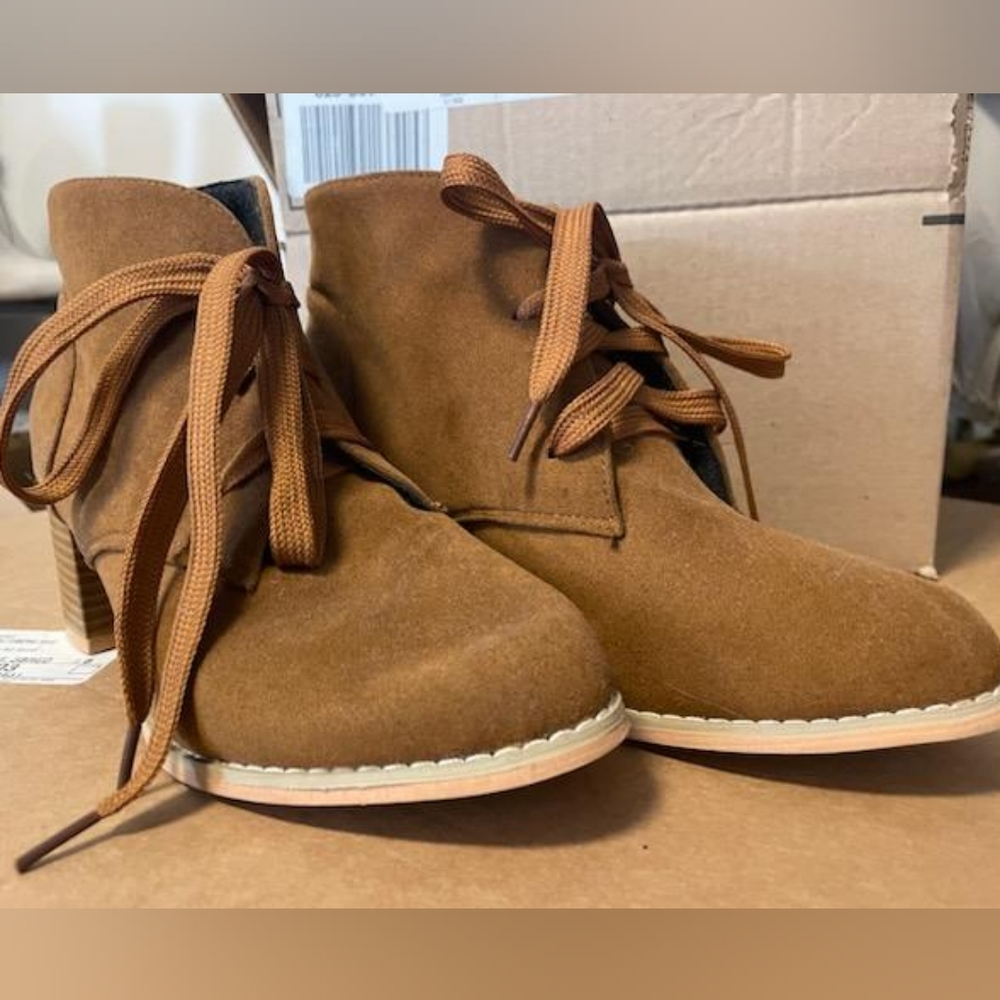 Brown Faux Suede Booties